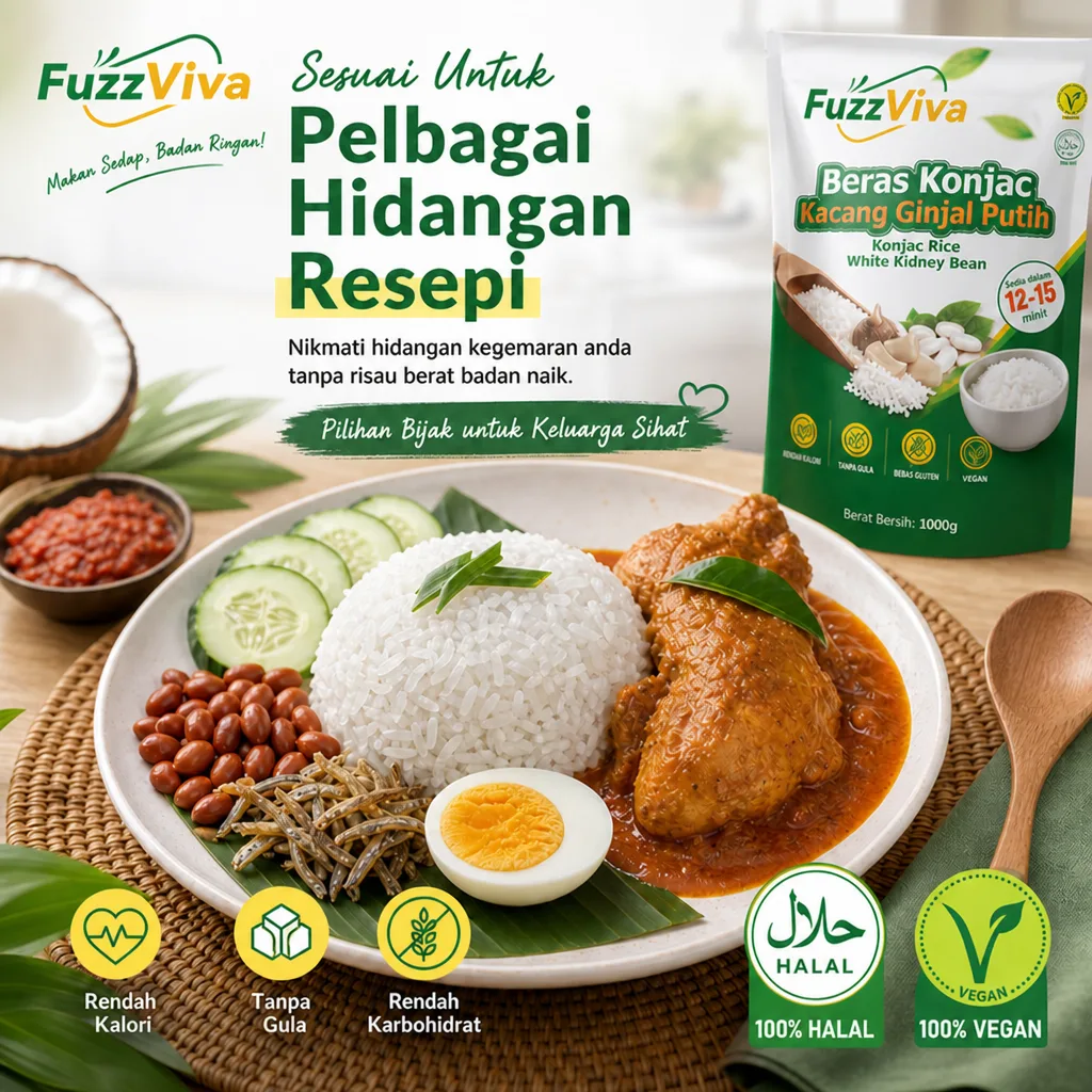 FUZZVIVA White Kidney Bean Konjac Rice 1kg